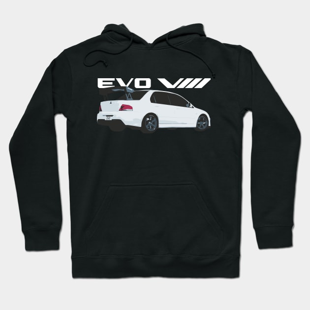 wicked white evo 8 Hoodie by cowtown_cowboy